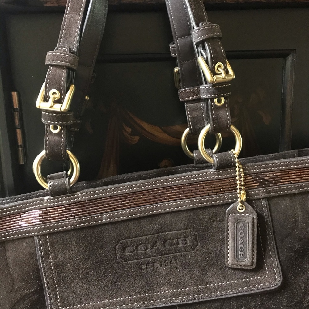 Coach Gorgeous Chocolate Brown Suede Bag